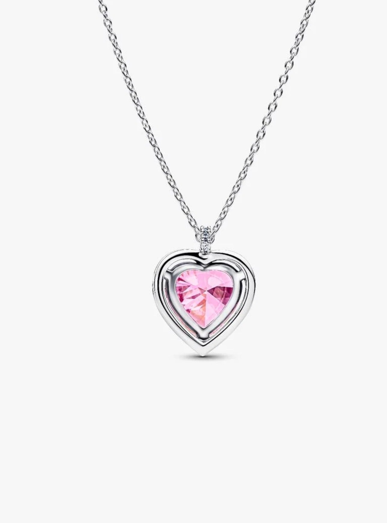 Collar Pandora Halo Corazón Rosa Grande