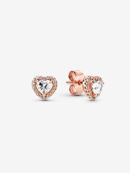 Aretes Pandora Corazones en Relieve Rose Gold