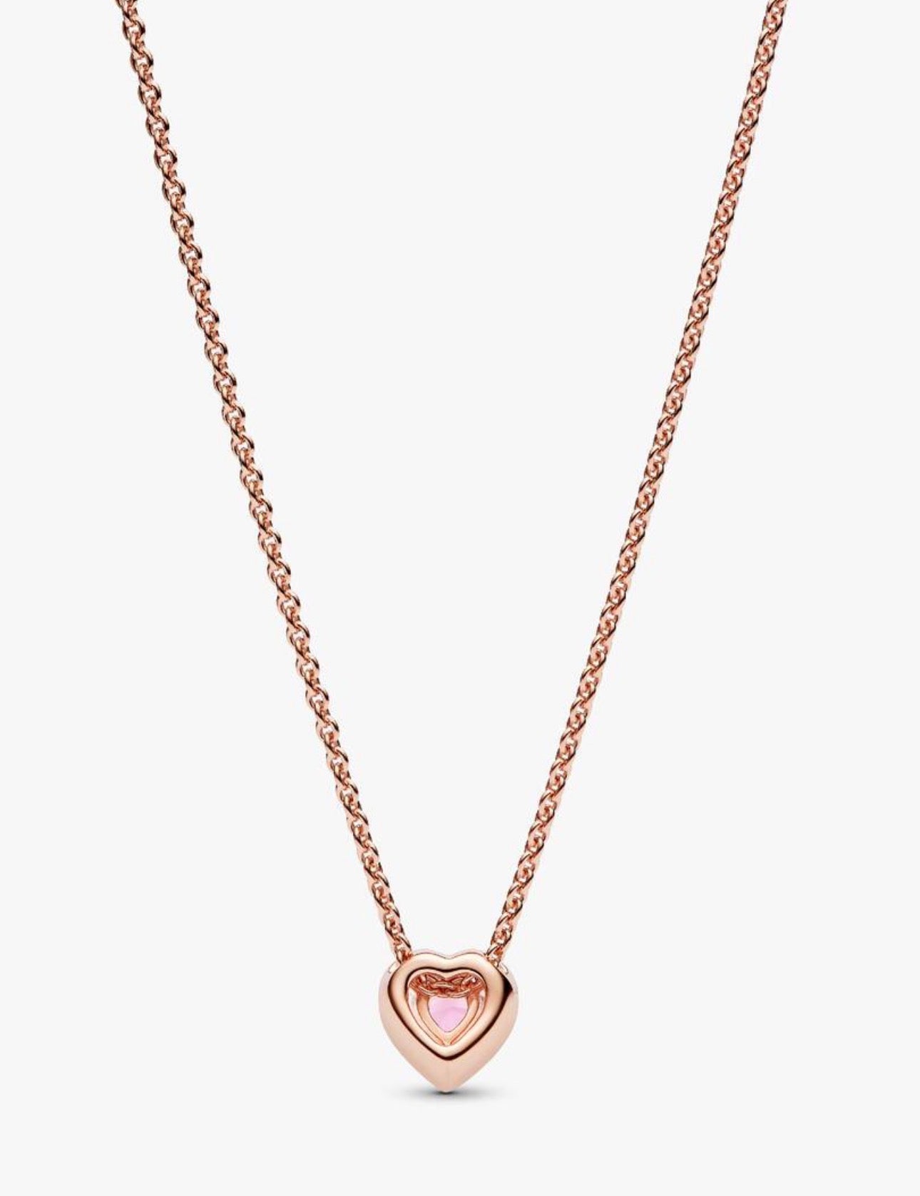 Collar Pandora Corazón Rosa En Rose Gold