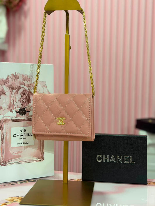 Mini Cartera Chanel Rosa Con Caja