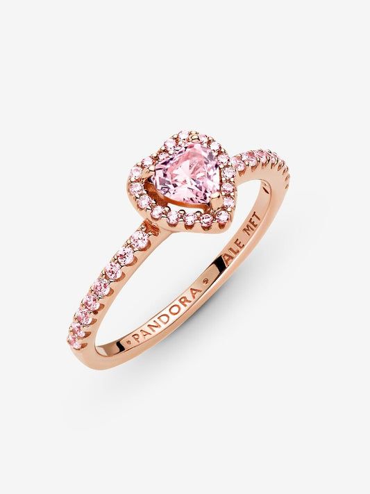 Anillo Pandora Corazón Rosa Brillante en Rose Gold
