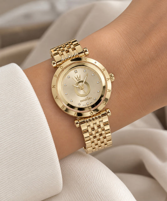 Reloj Pandora Centro Giratorio Brillante Dorado