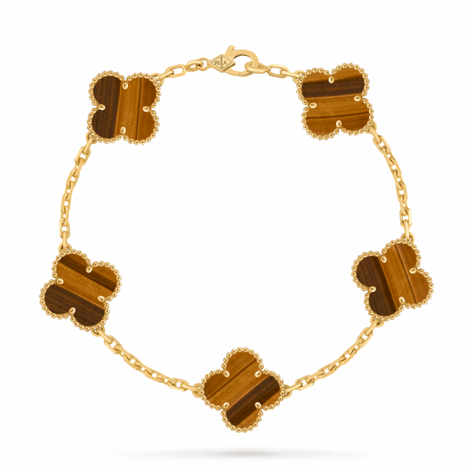 Pulsera Van Cleef Vintage Alhambra Amarilla Café