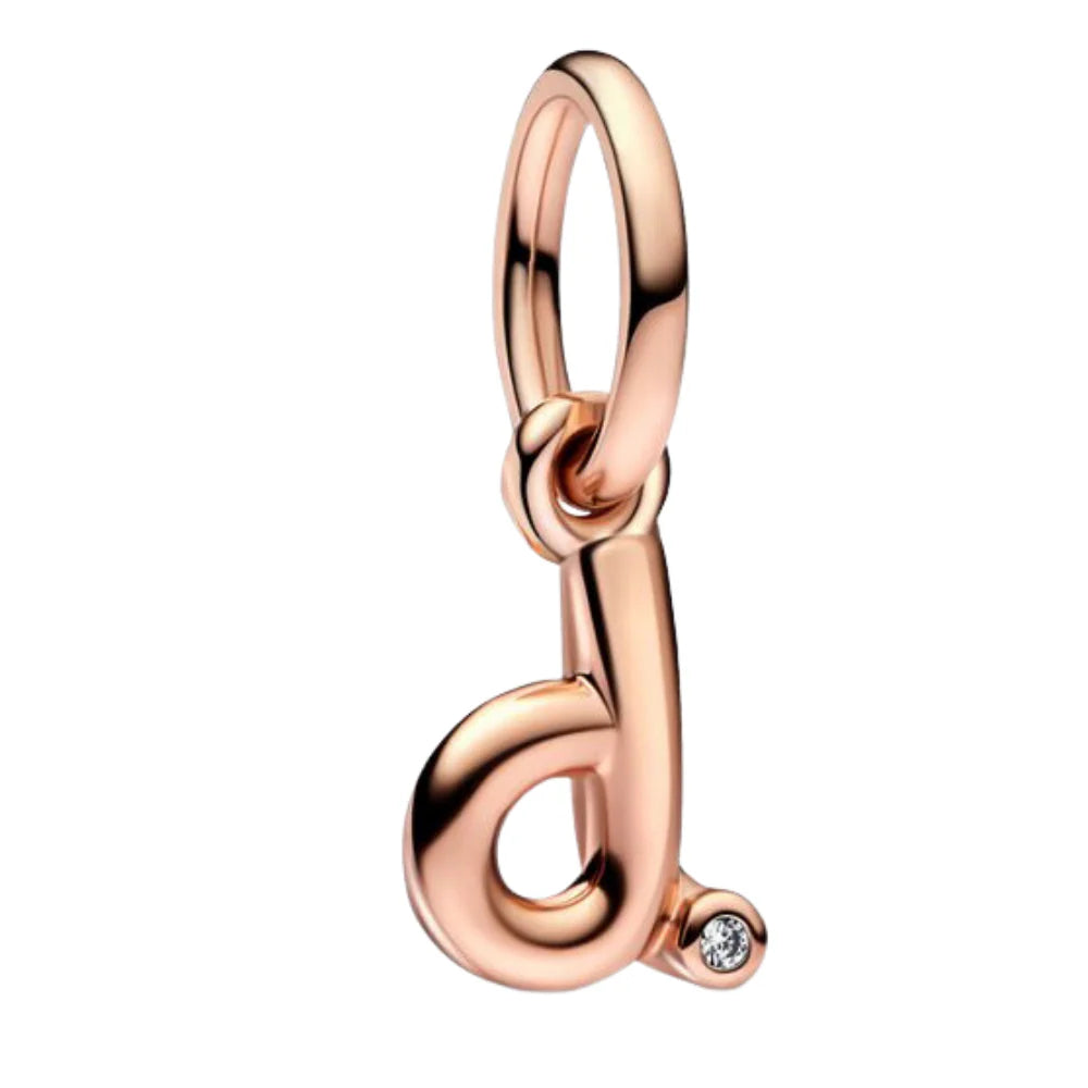 Charm Pandora Inicial Abecedario de la A - Z minúscula Rose Gold