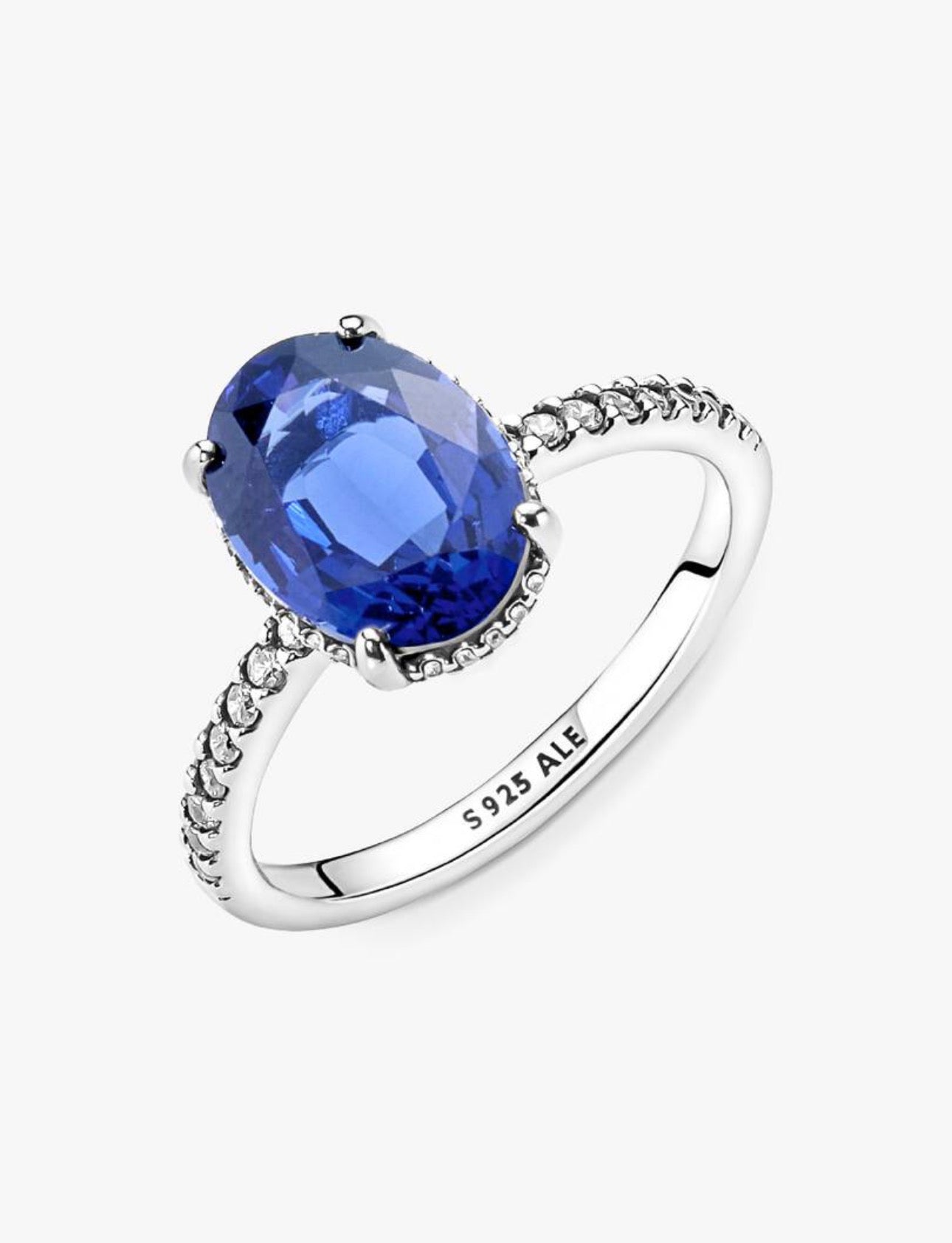 Anillo Pandora Óvalo Azul Brillante