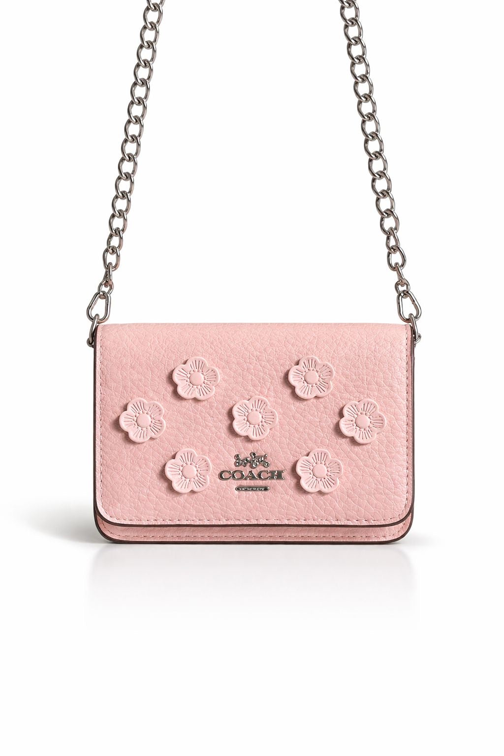 Cartera Coach Mini Rosa De Flores Con Caja