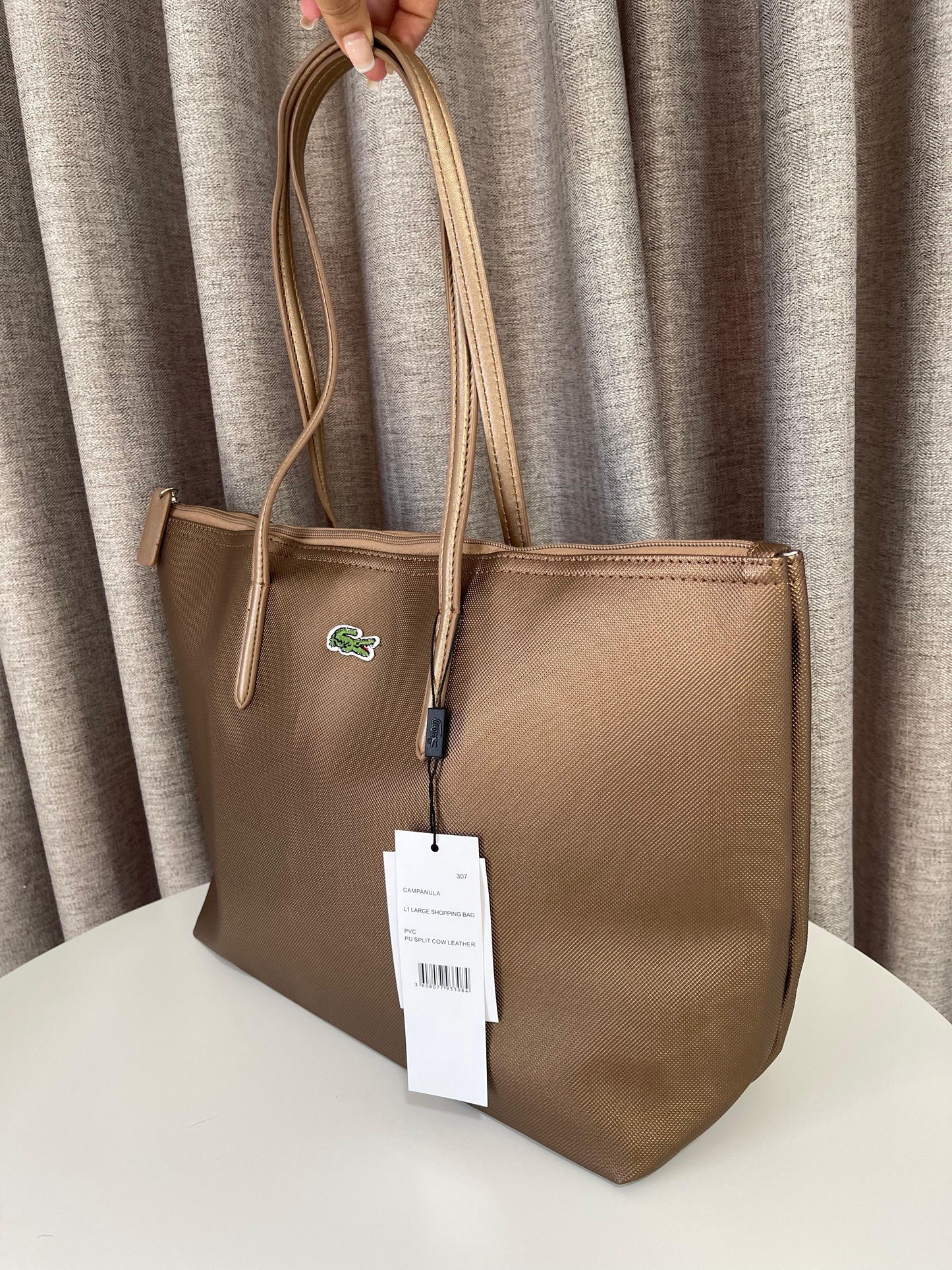 Cartera Lacoste tote grande L.12.12 Marrón