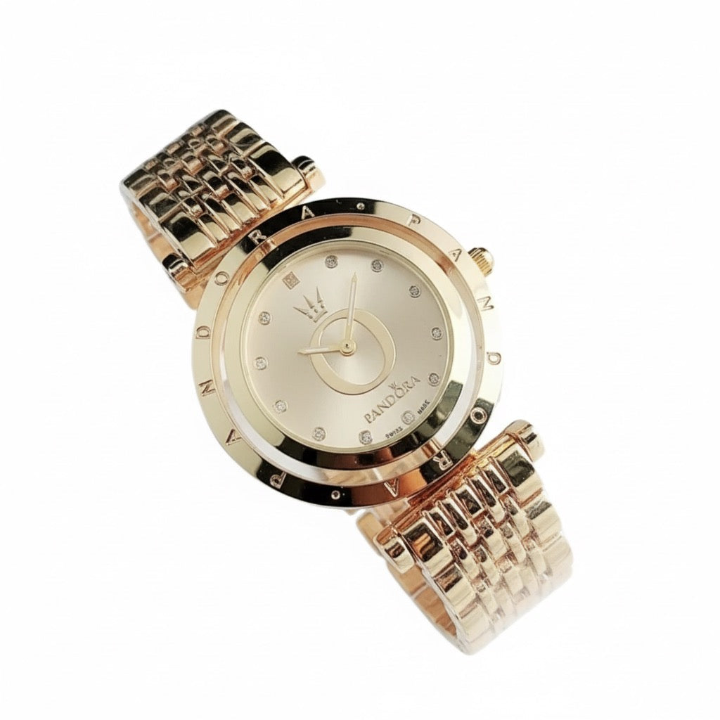 Reloj Pandora Centro Giratorio Brillante Dorado