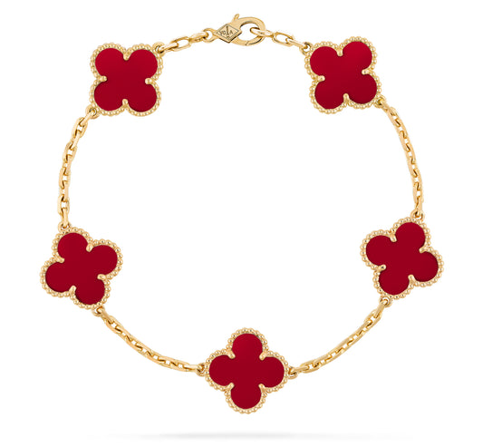 Pulsera Van Cleef Vintage Alhambra Roja