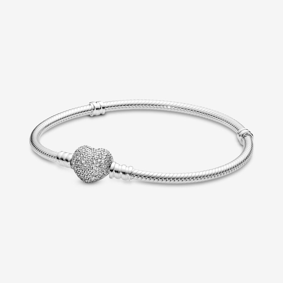 Pulsera Pandora Moments Con Cierre De Corazón Brillante