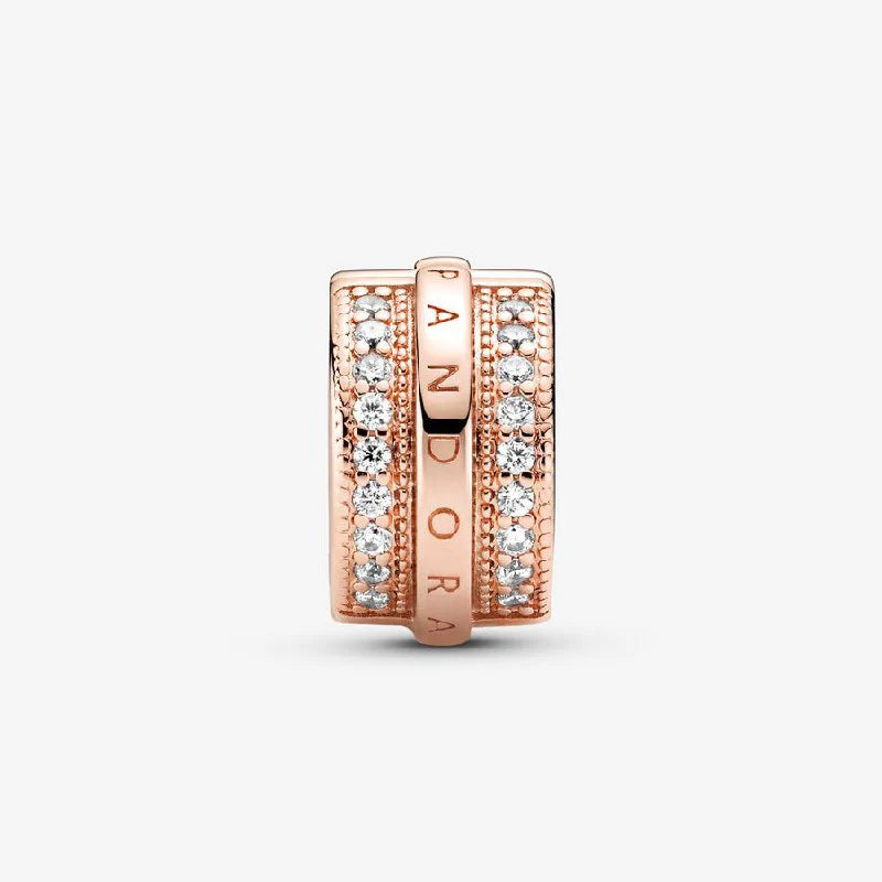 Charm Pandora De Seguridad Con Logo en Rose Gold