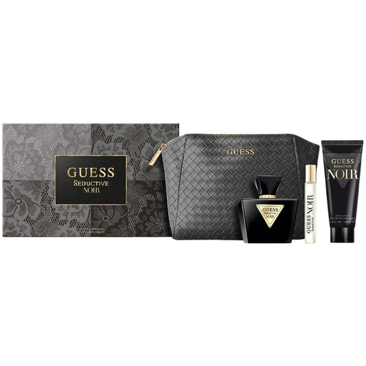 SET GUESS SEDUCTIVE NOIR POUR FEMME EDT 75ML, EDT 15ML, BODY LOTION 100ML, BOLSO DE VIAJE (M)