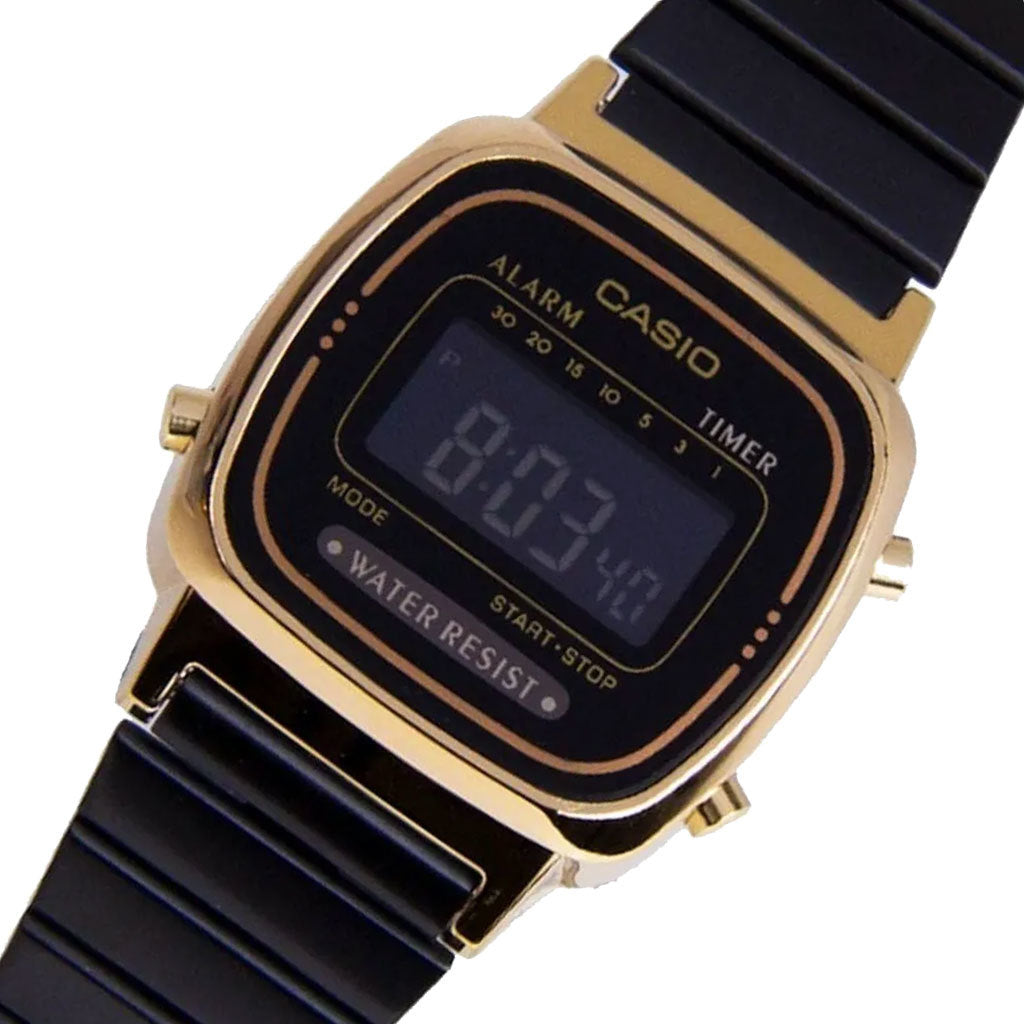 Reloj Casio Vintage Pequeño Negro Con Dorado