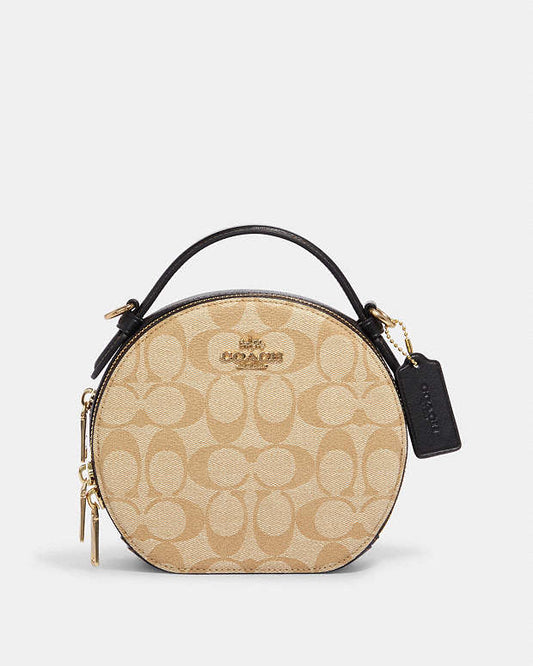 Cartera Coach Caqui Claro Redonda