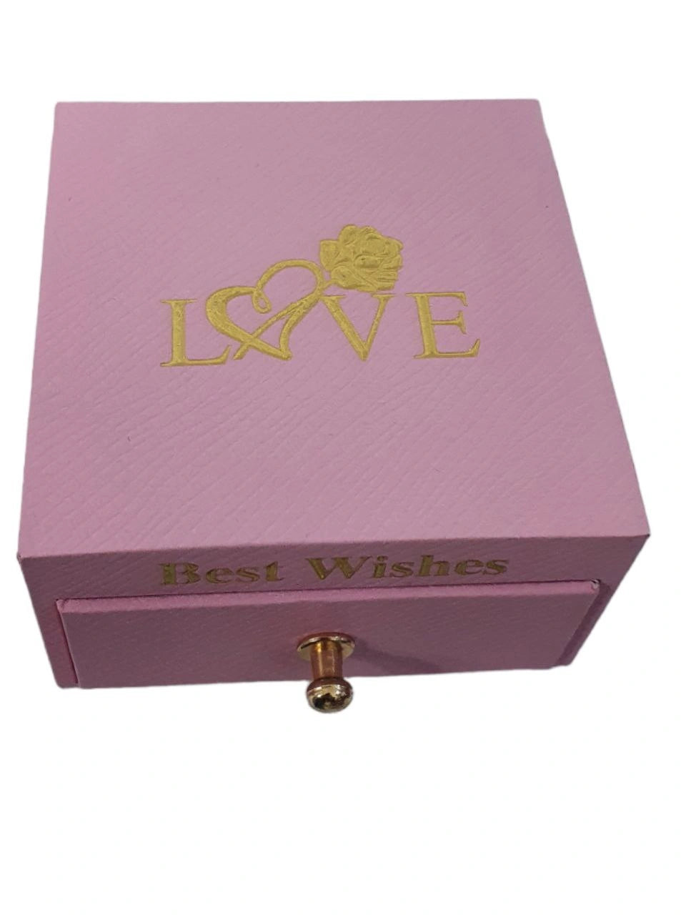 Caja Para Joyeria Rígida Con La Palabra Love Color Rosa