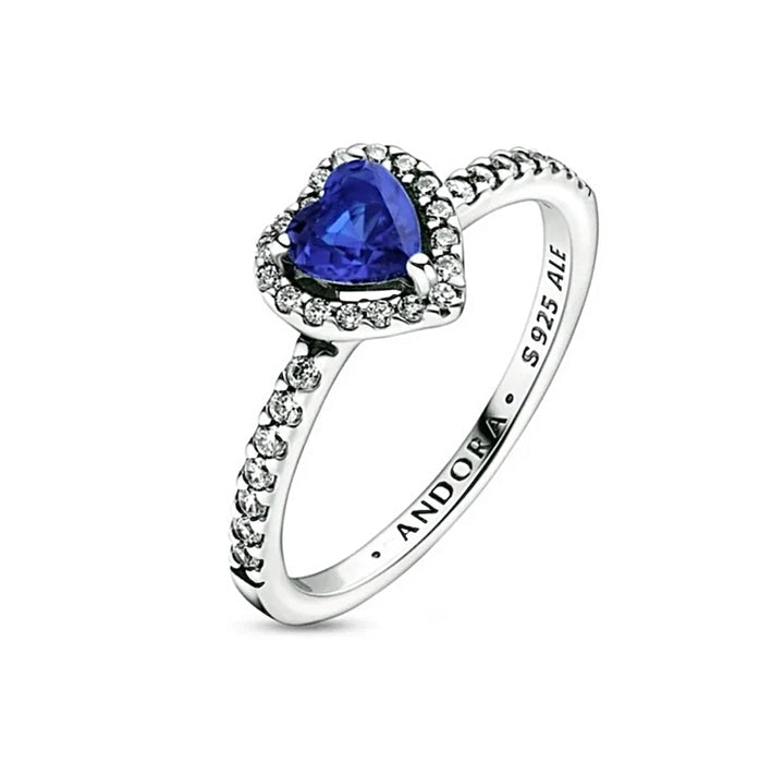 Set Pandora De Corazón Azul Brillante