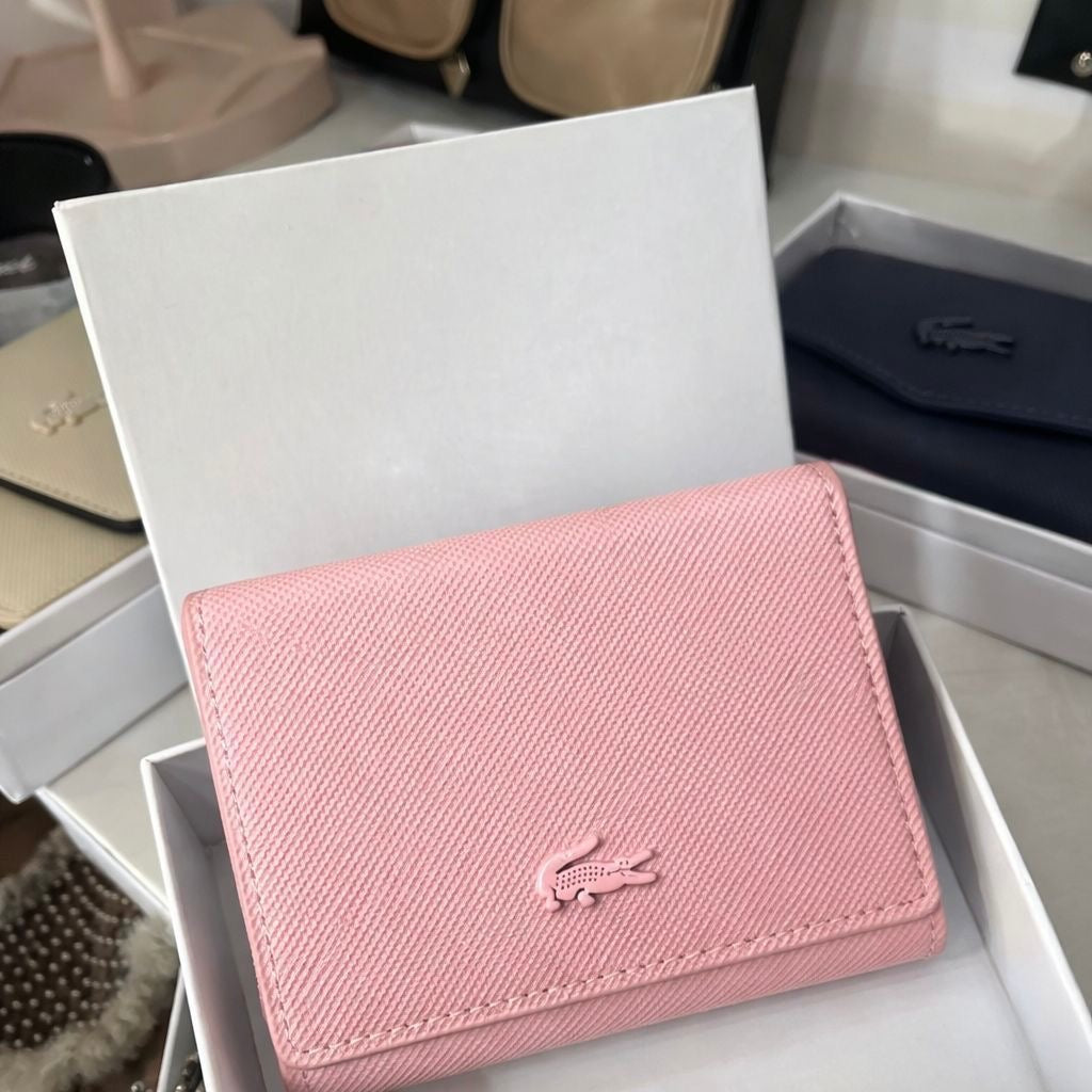 Monedero Lacoste Rosa Con Caja