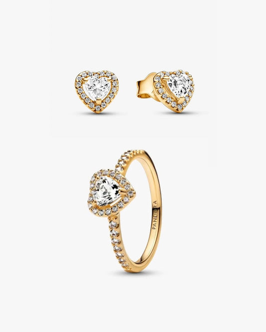 Set De Regalo Pandora Corazón Blanco Dorado