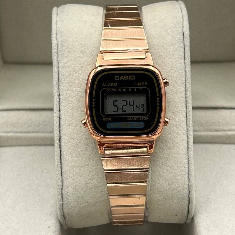 Reloj Casio Vintage Pequeño Rose Gold Con Negro