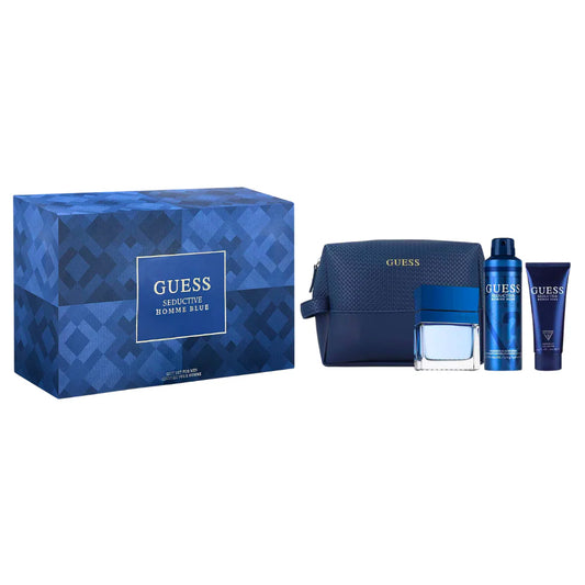 SET GUESS SEDUCTIVE HOMME BLUE EDT 100ML, SHOWER GEL 100ML, BODY SPRAY 226ML, BOLSO DE VIAJE (H)