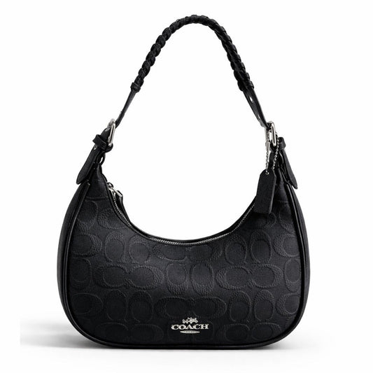 Cartera Coach Medialuna Mediana Color Negro