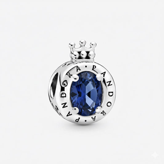 Charm Pandora Logo Corona Brillante Azul