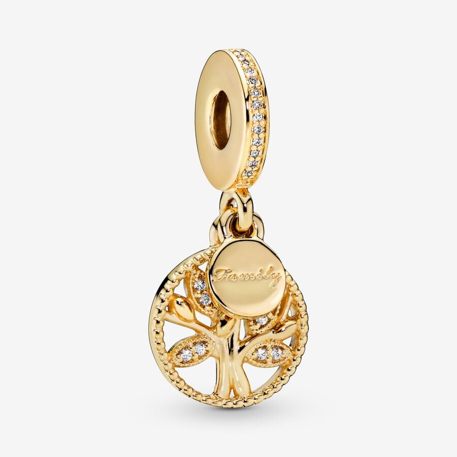 Charm Pandora colgante Herencia Familiar Dorado