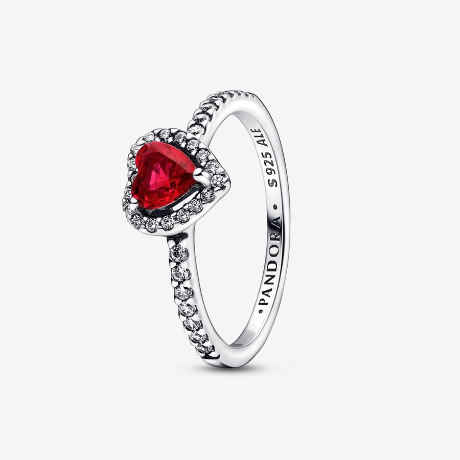 Anillo Pandora Corazón Rojo Brillante