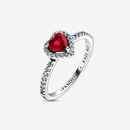 Anillo Pandora Corazón Rojo Brillante