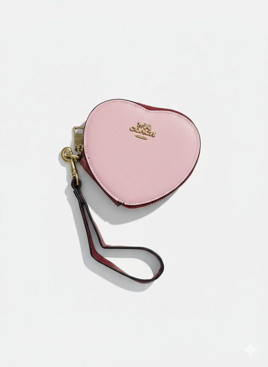 Monedero Coach En Forma De Corazón rosa y Rojo