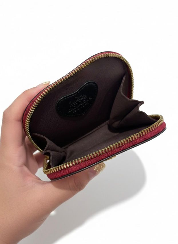 Monedero Coach En Forma De Corazón rosa y Rojo