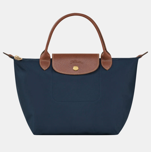 Cartera Longchamp Le Pliage Talla M Con Asa Azul