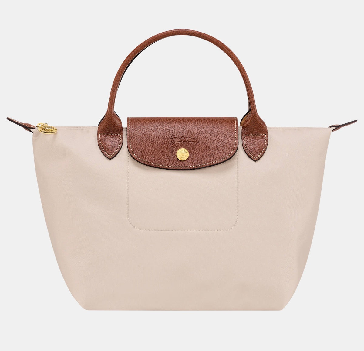Cartera Longchamp Le Pliage Talla M Con Asa Blanca