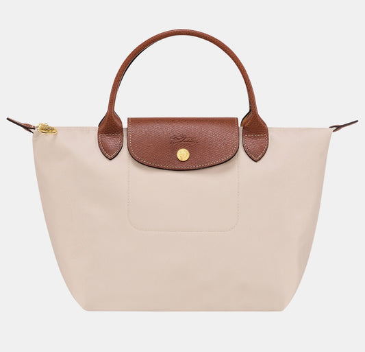 Cartera Longchamp Le Pliage Talla M Con Asa Blanca