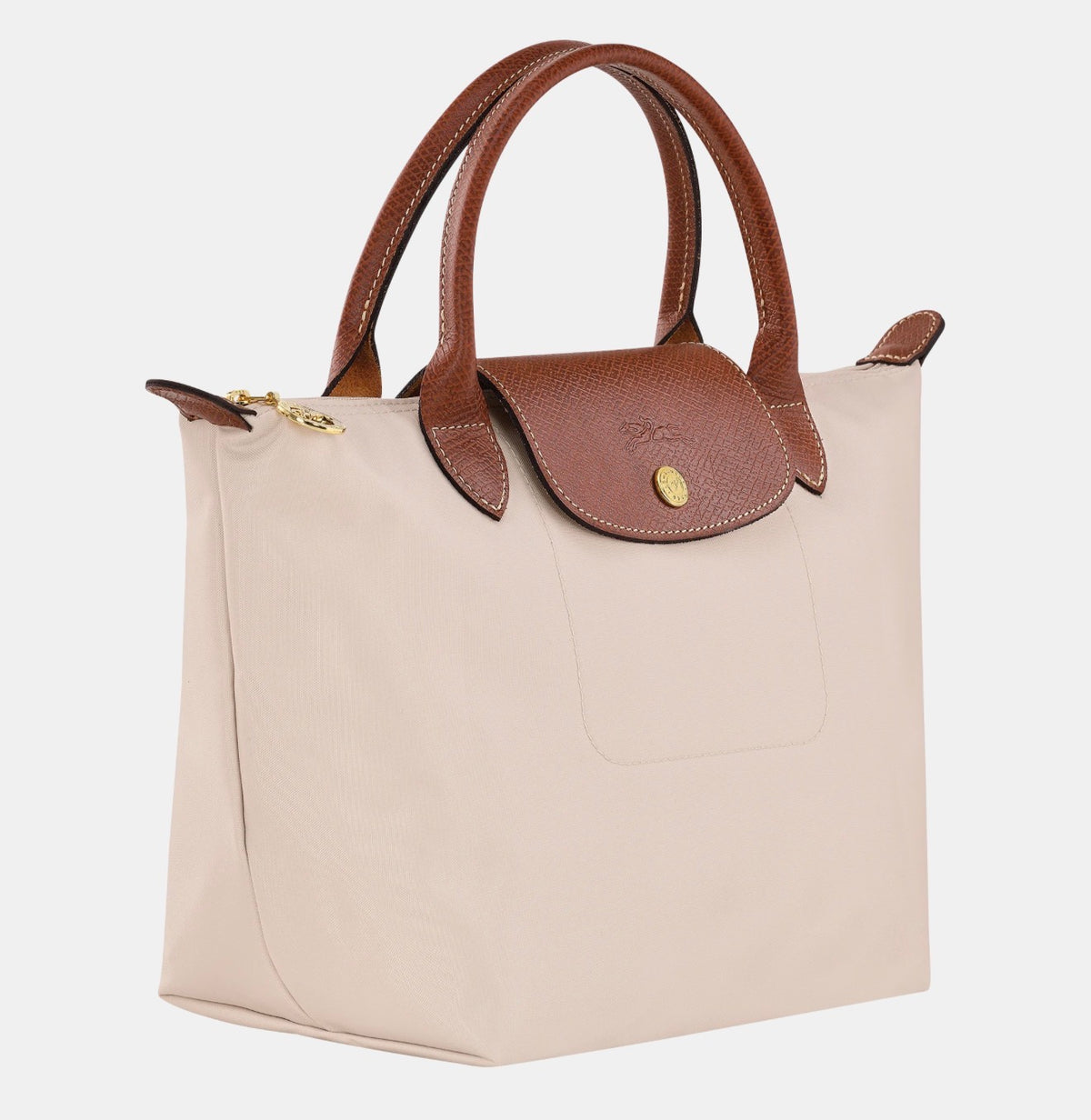 Cartera Longchamp Le Pliage Talla M Con Asa Blanca