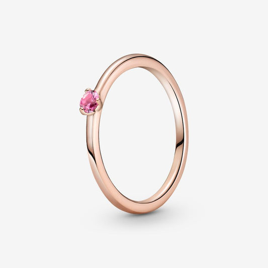 Anillo Pandora Solitario Rosa