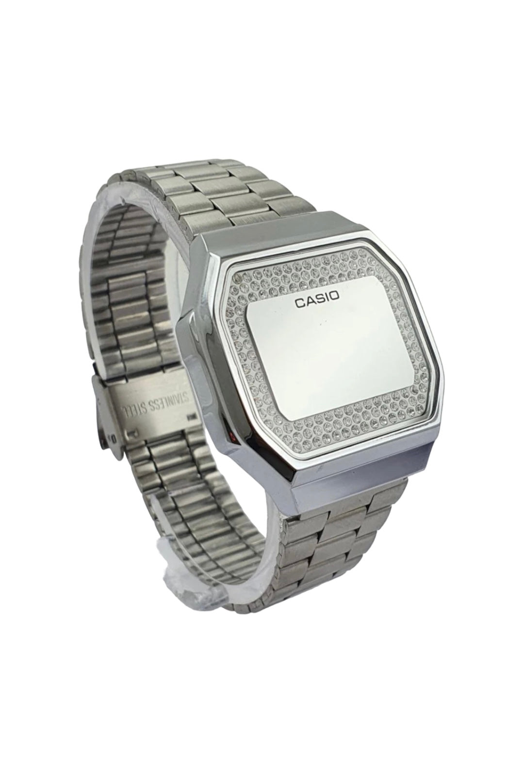 Reloj Casio plateado con brillos