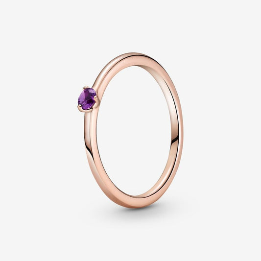 Anillo Pandora Solitario Morado