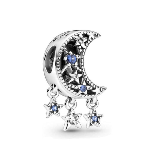 Charm Luna Con Estrellas Brillantes