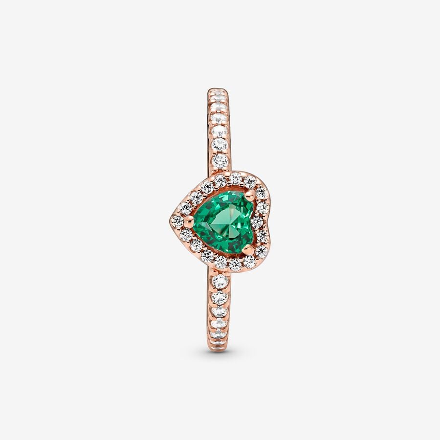 Anillo Pandora de corazón verde