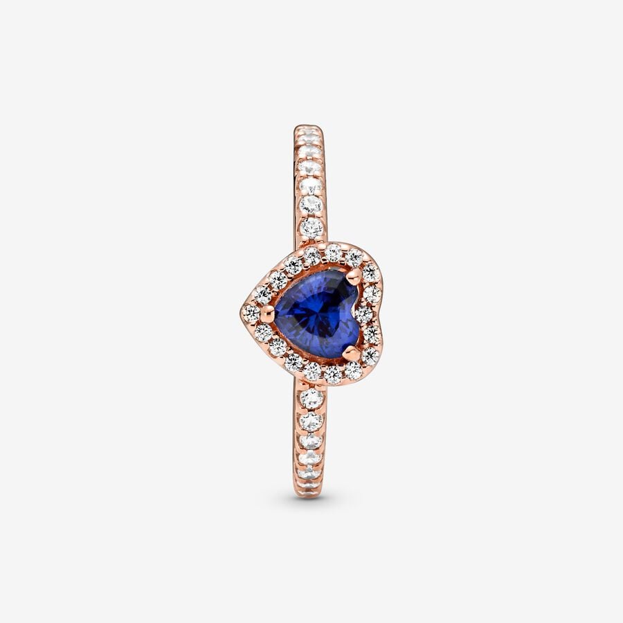 Anillo Pandora de corazón azul