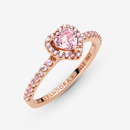 Anillo Pandora Corazón Rosa Brillante en Rose Gold