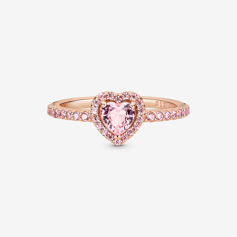 Anillo Pandora Corazón Rosa Brillante en Rose Gold