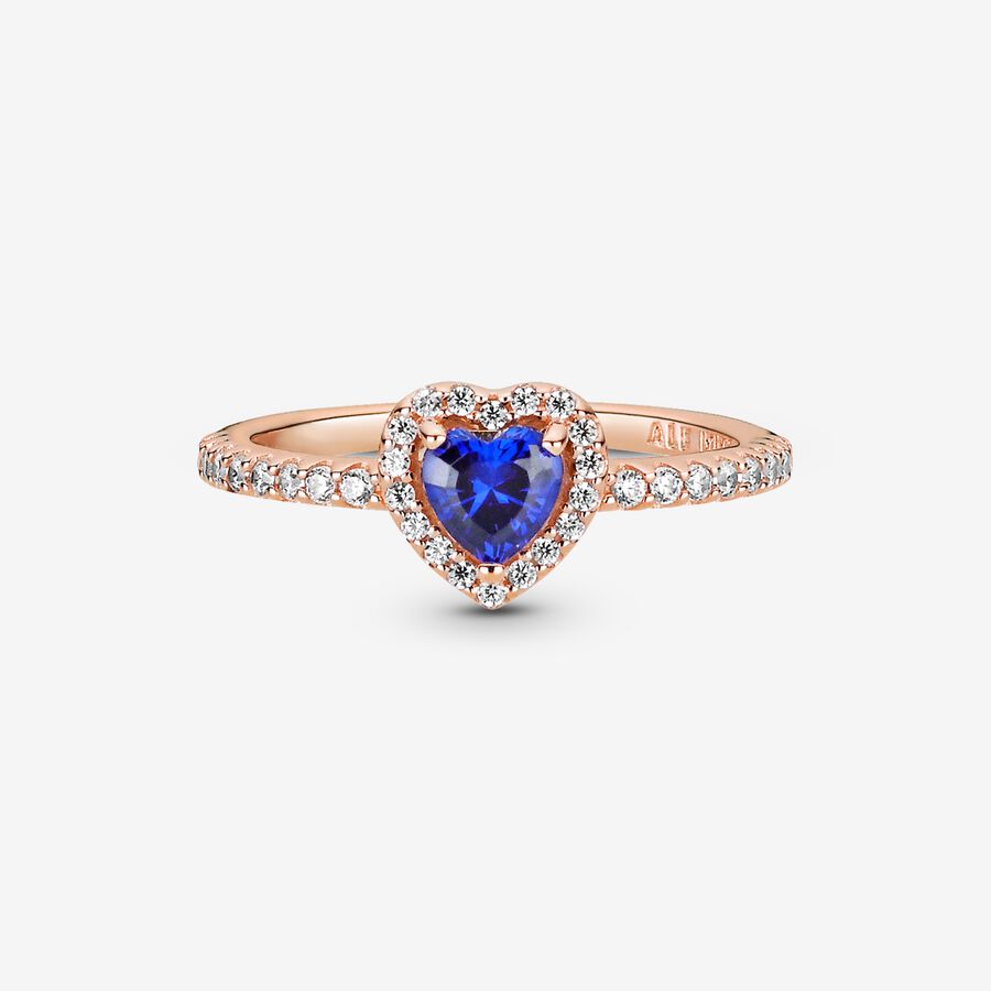 Anillo Pandora de corazón azul