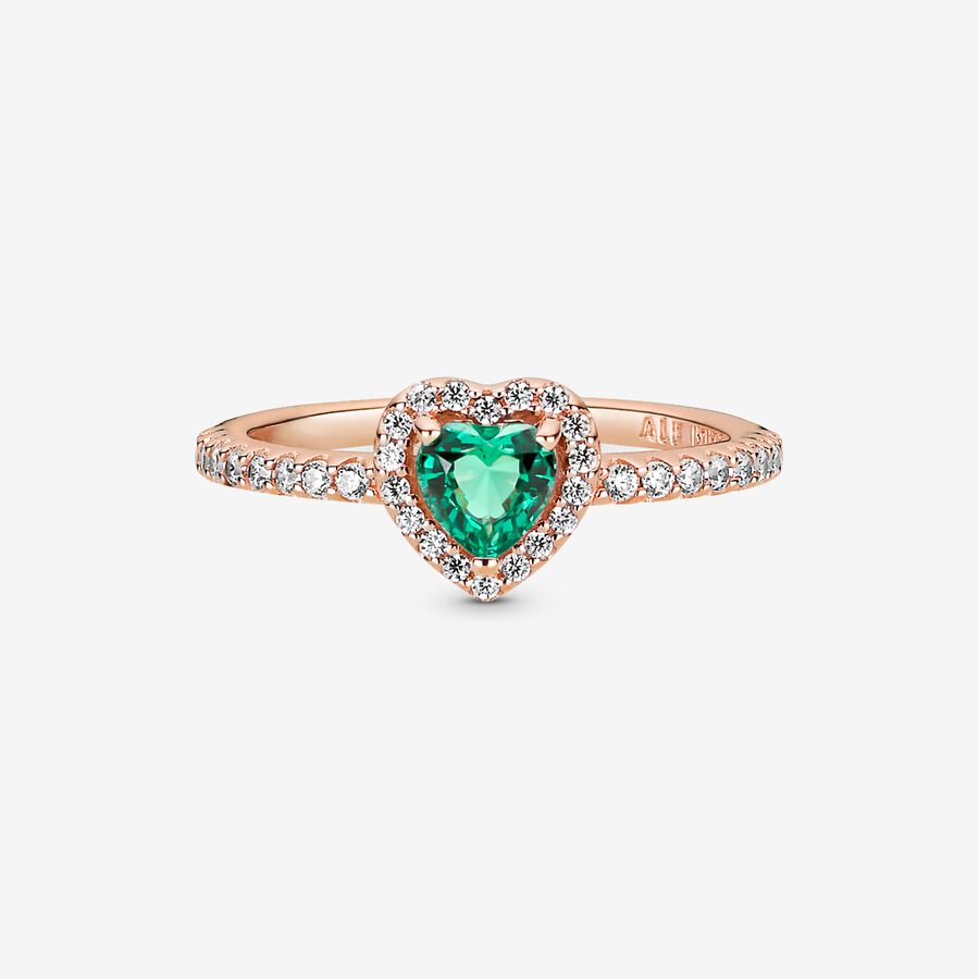 Anillo Pandora de corazón verde