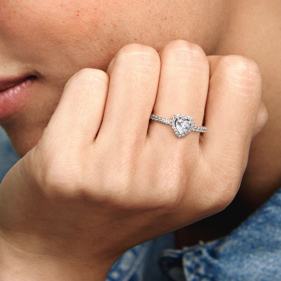 Anillo Pandora De Corazón Blanco Brillante