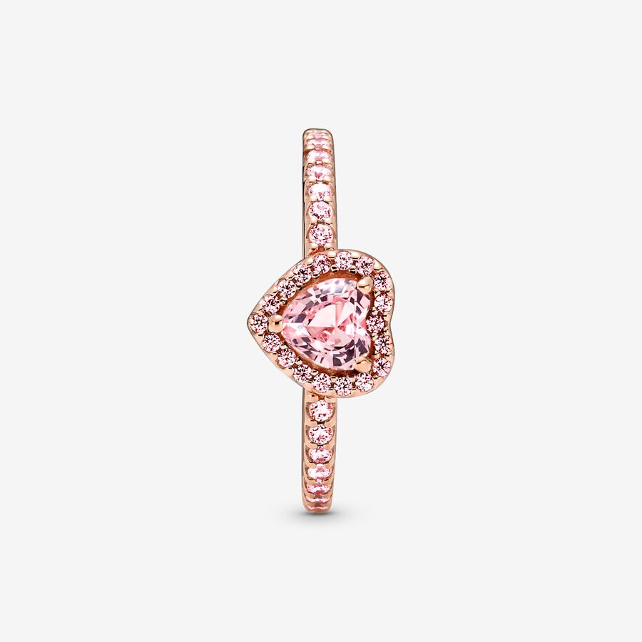 Anillo Pandora Corazón Rosa Brillante en Rose Gold